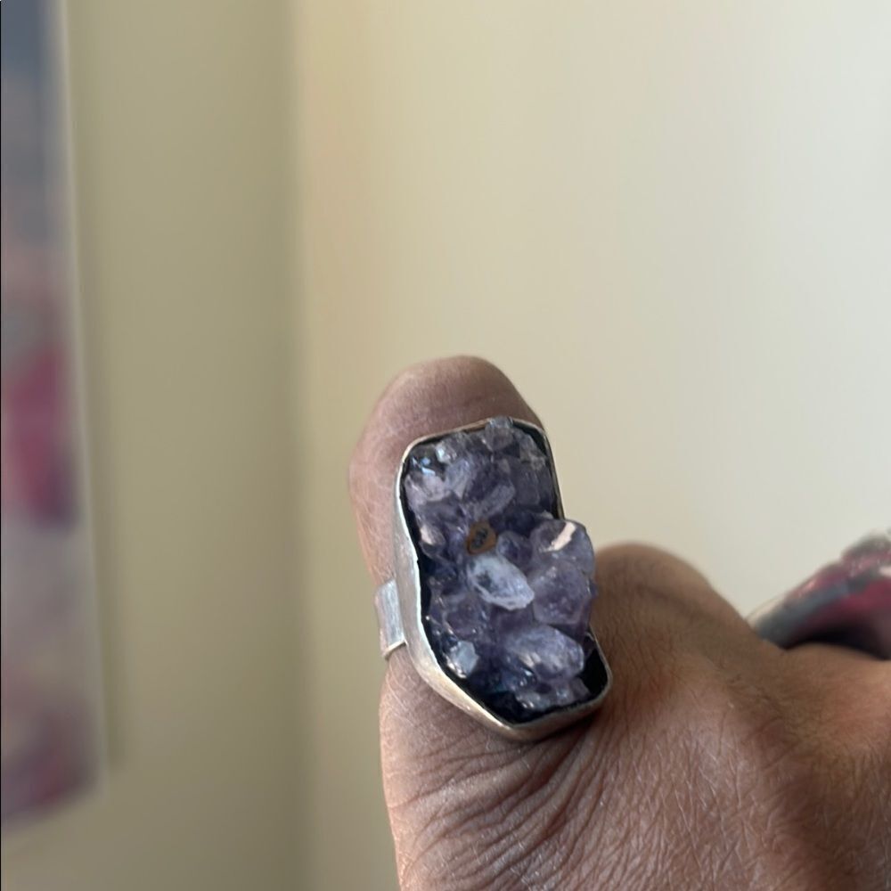 Sterling Silver Amethyst Statement Ring - image 1
